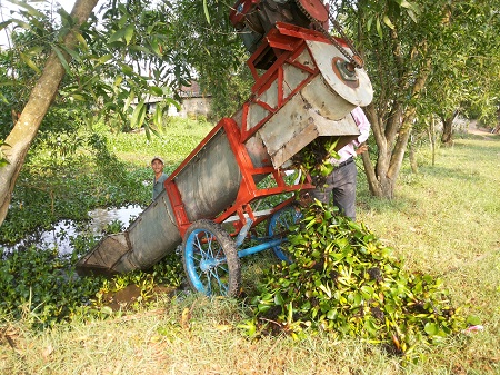 Hệ thống máy liên hoàn biến bèo tây thành phân bón nhỏ gọn, giá rẻ